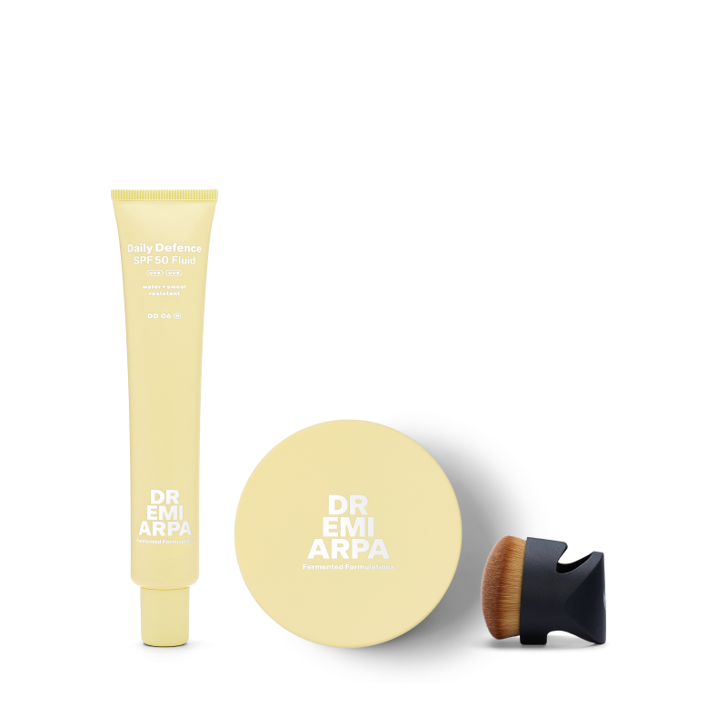 Defence Duo SPF 50 Tan Deep + Quick Fix Brush