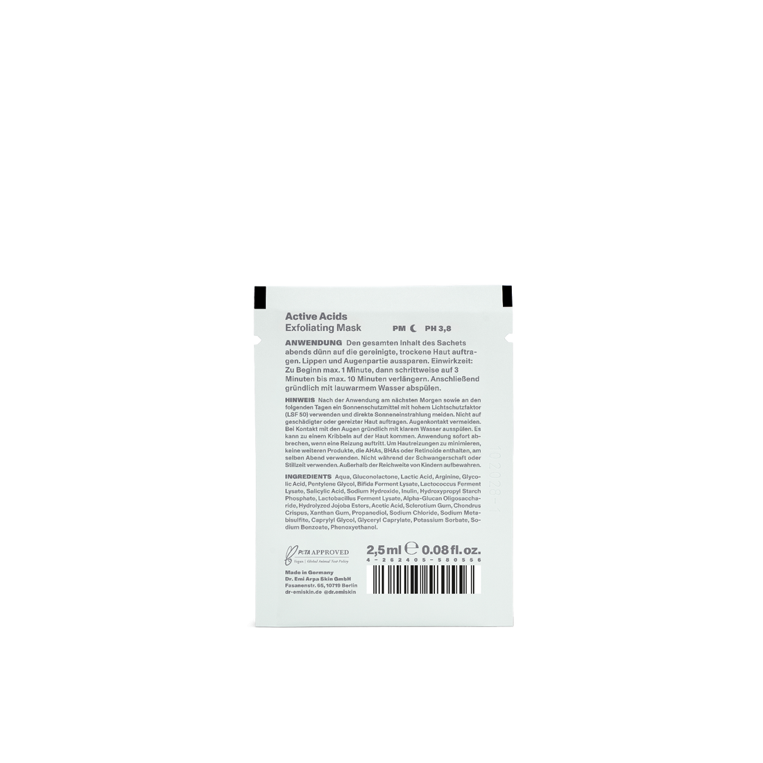 DR. EMI ARPA SKIN Active Acids Exfoliating Mask Chemical Peel Sachet Sample